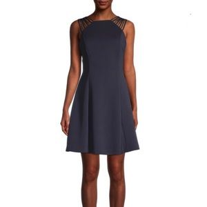 GUESS Women Solid-Hued Strappy Dress Navy Blue Formal Evening Party